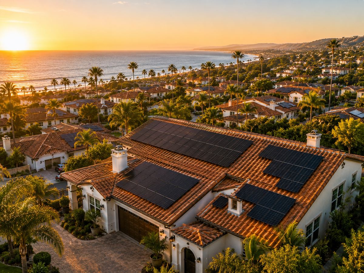 San Diego homes with rooftop solar panels