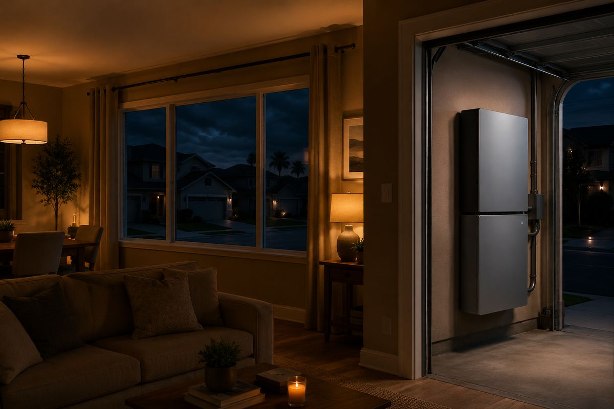 Home battery keeping lights on during an outage